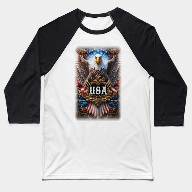 Proud_American Baseball T-Shirt by Fractalizer